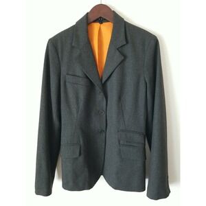 Theory Gray Wool Blend Women's Long Sleeve Single Breasted Button Up Blazer sz L